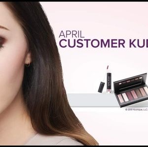 Eyeshadow, mascara, lipstick